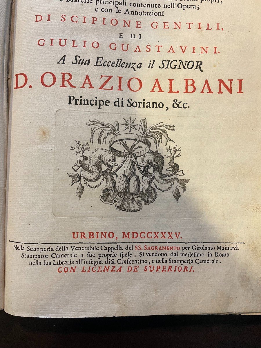 Book "la Gerusalemme Liberata" Di Torquato Tasso. Mainardi, Urbino 1735-photo-2