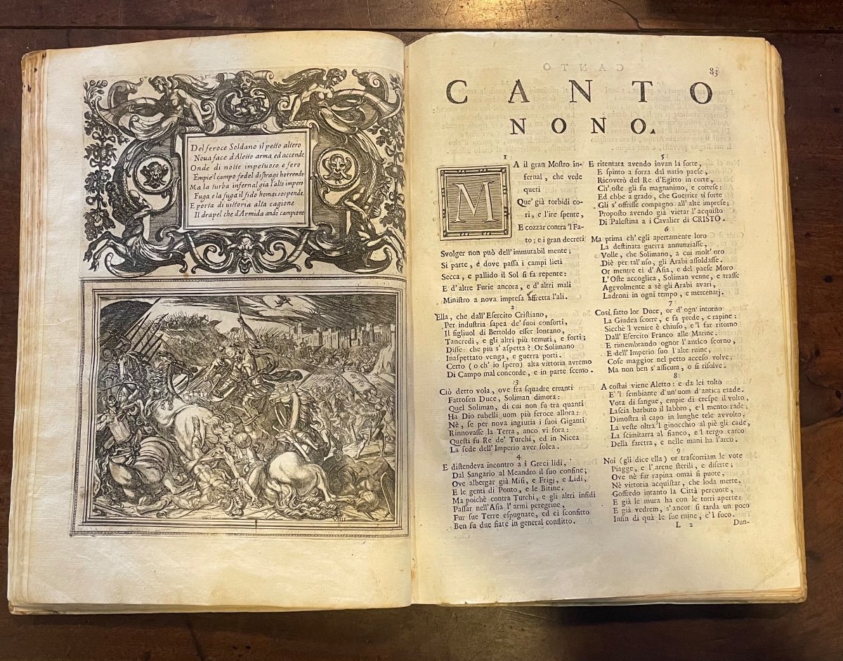 Book "la Gerusalemme Liberata" Di Torquato Tasso. Mainardi, Urbino 1735-photo-3