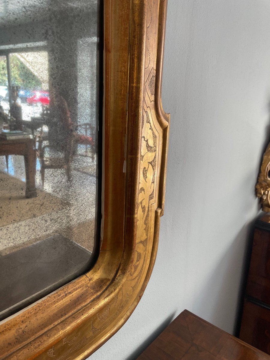 Miroir Doré Du 19ème Siècle-photo-2