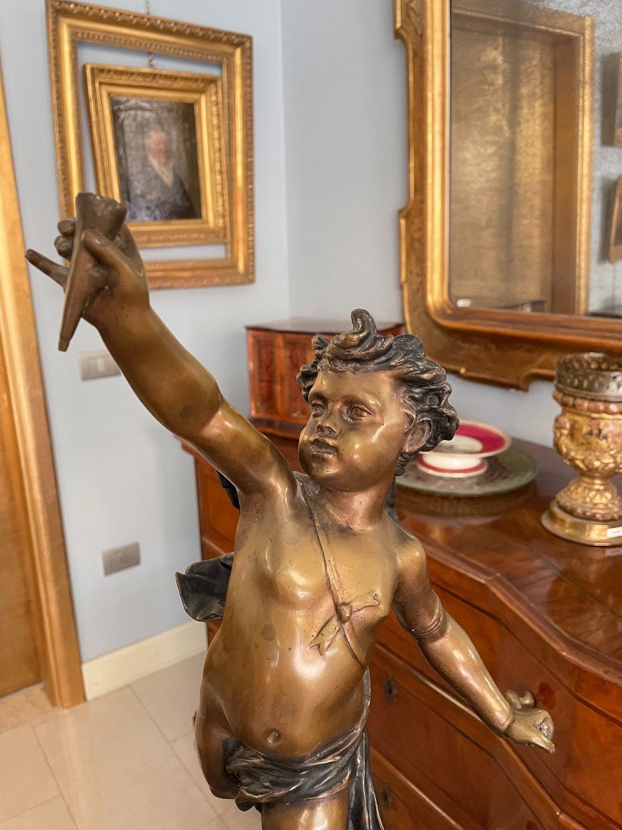  Cherub In Bronze Jean-louis Grégoire (paris 1840- 1890)-photo-4