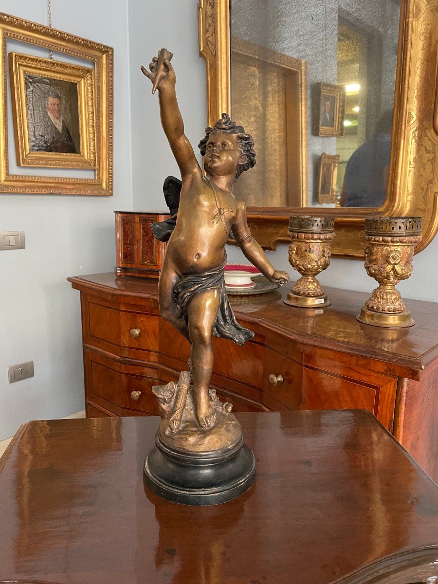  Cherub In Bronze Jean-louis Grégoire (paris 1840- 1890)