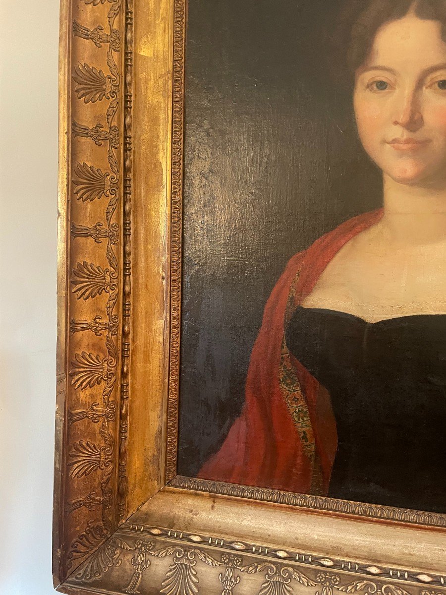 Portrait De Jeune Femme Du Début Du XIXème Siècle-photo-2