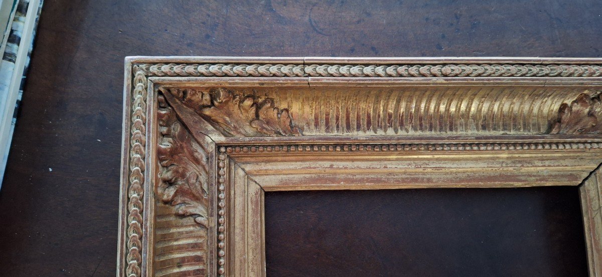 Wooden And Gilded Frame Known As Channels.-photo-2