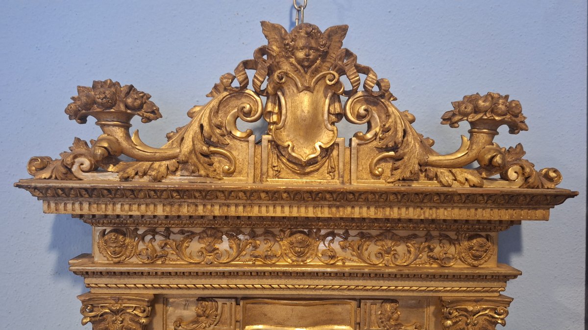 A Carved And Gilded Renaissance-style Newsstand Frame From The 19th Century.-photo-2