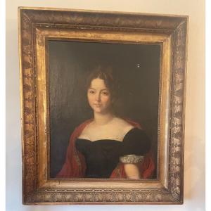 Portrait De Jeune Femme Du Début Du XIXème Siècle
