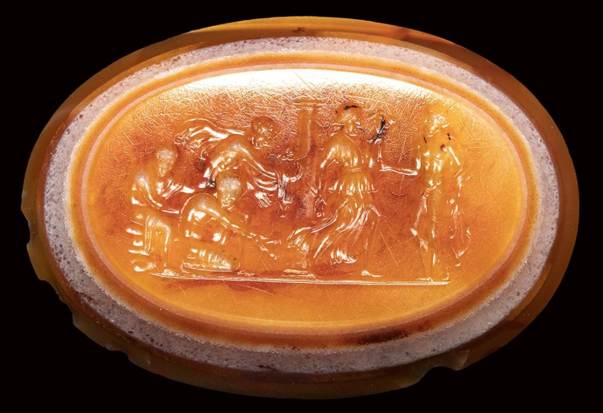 Entourage de Valerio Belli (1468-1546). Grande intaille Renaissance sur agate. -photo-2