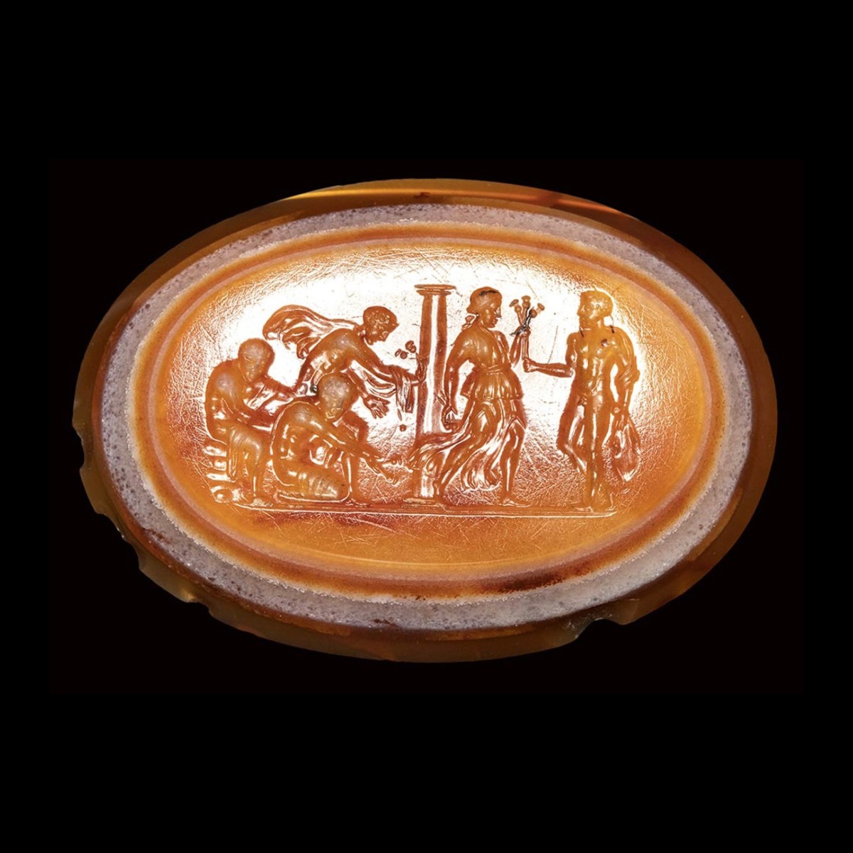 Entourage de Valerio Belli (1468-1546). Grande intaille Renaissance sur agate. 