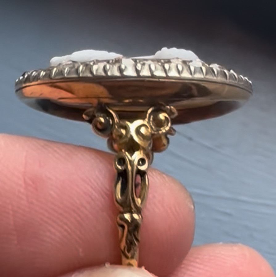 BAGUE EN OR 18K AVEC CAMÉE EN AGATE & DIAMANTS TAILLE ROSE – IMPÉRATRICE FAUSTINE L'ANCIENNE-photo-4