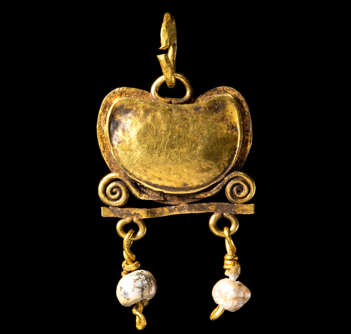 Une Boucle d'Oreille Romaine en Or Transformée en Pendentif | Améthyste & Perles Naturelles-photo-3