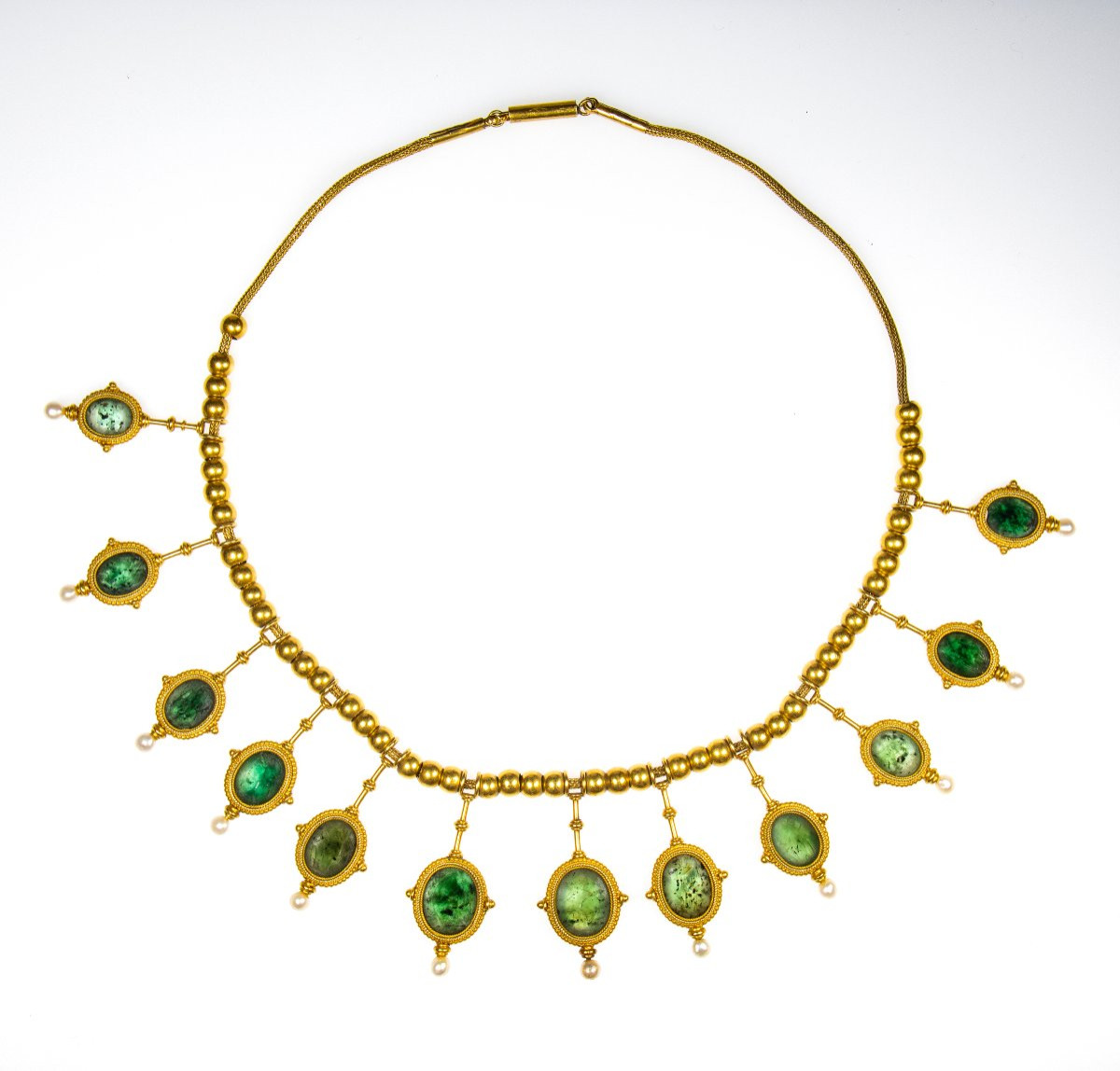 Magnifique Collier Archéologique de Giacinto Melillo | Douze Intailles Romaines en Or-photo-4