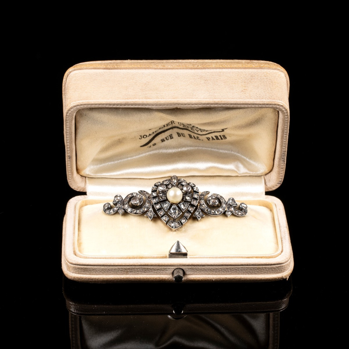 Broche Belle Époque Diamants & Perle | Française v.1900