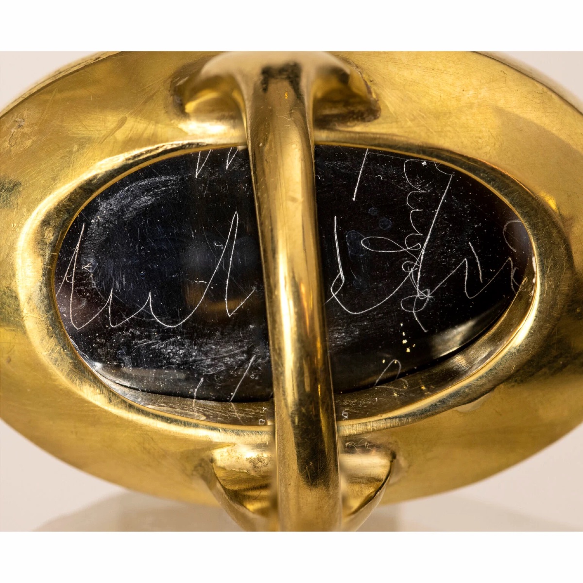 A Gold Ring Set With A Three-layered Agate Cameo By L. Michelini (1798-1858, Rome). Bacchante-photo-2