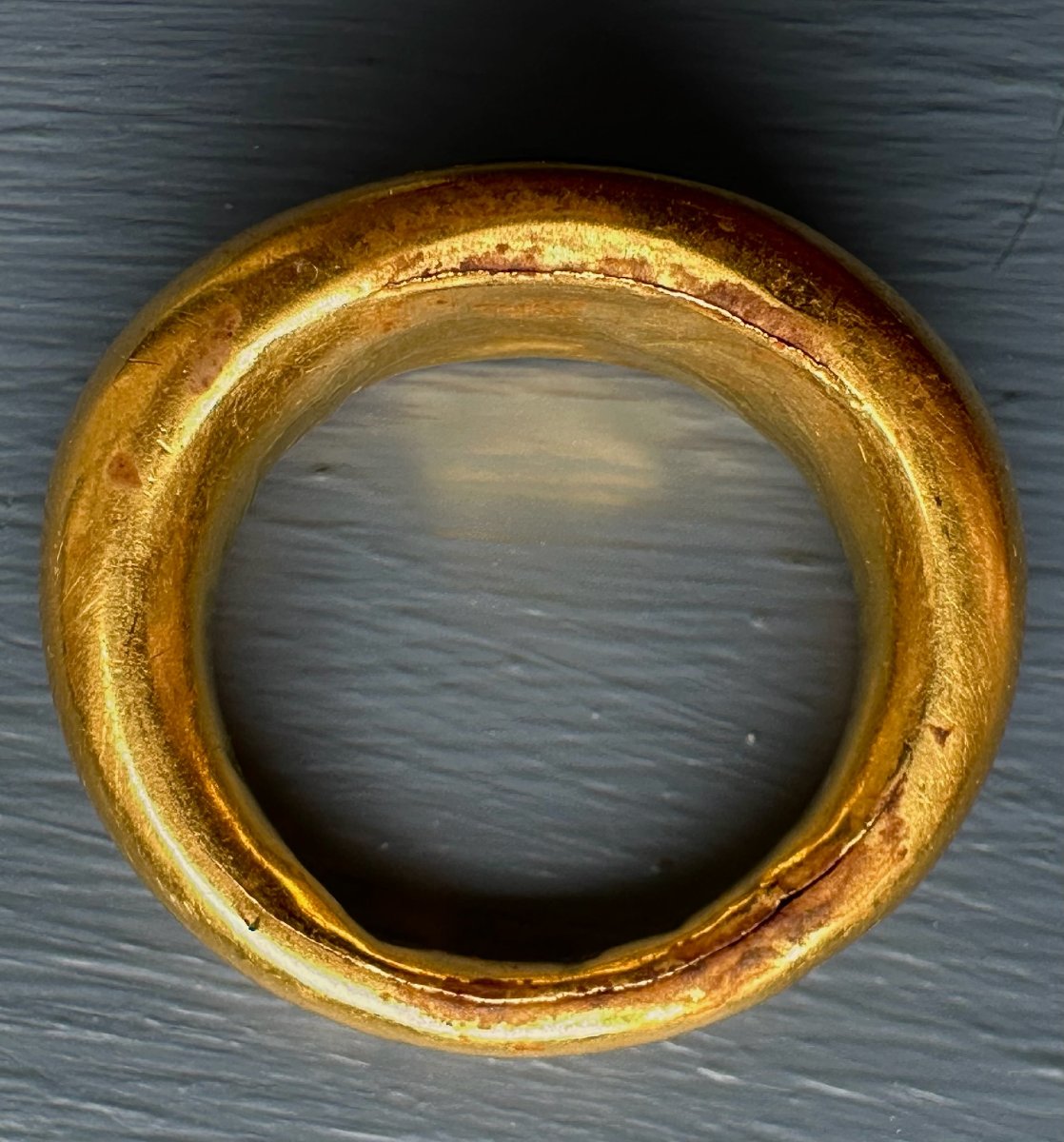 Roman Ring Made Of Gold And Green Chalcedony. Satyr With Dionysian Attributes.-photo-5