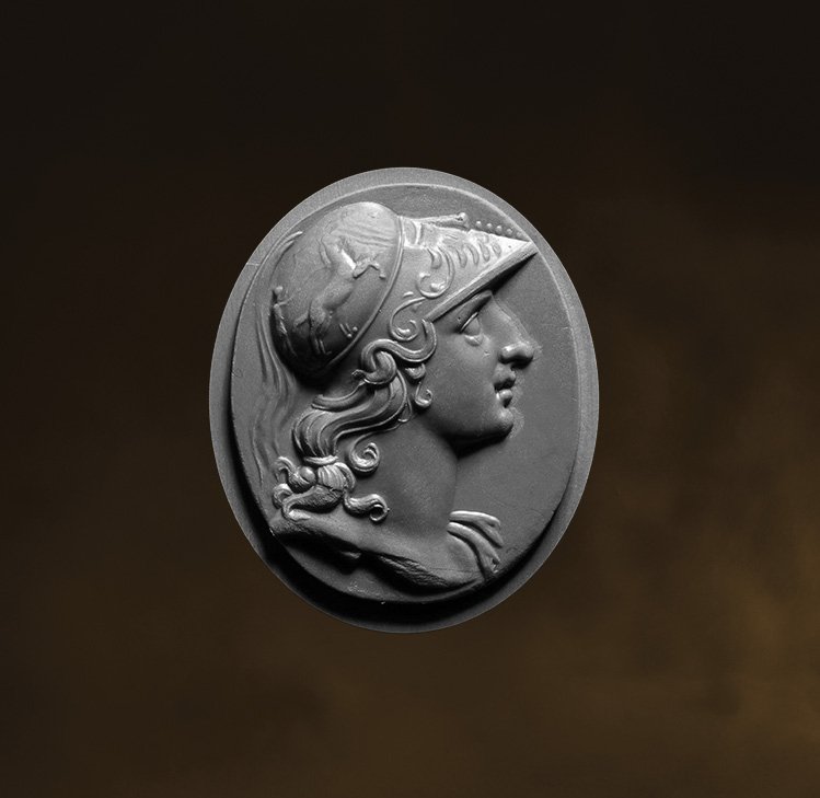 Carlo Costanzi (attribué à). Belle intaille en calcédoine montée sur une broche-pendentif -photo-3