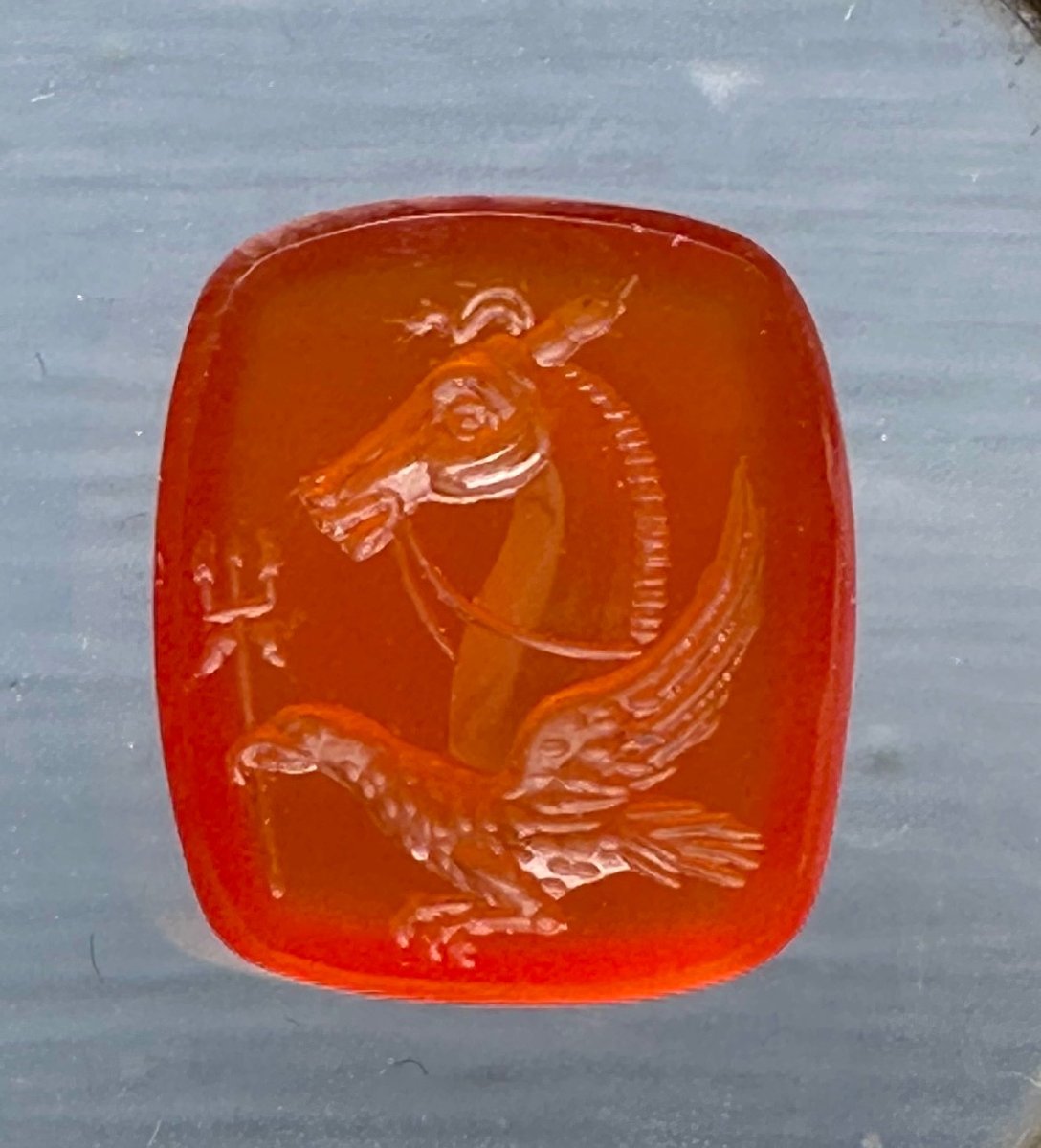 Victorian Seal On Carnelian. Allegorical Figure.-photo-2
