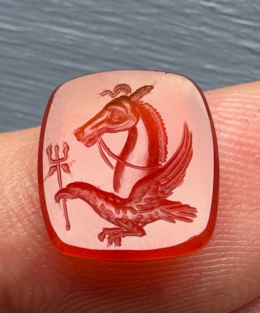 Victorian Seal On Carnelian. Allegorical Figure.-photo-3