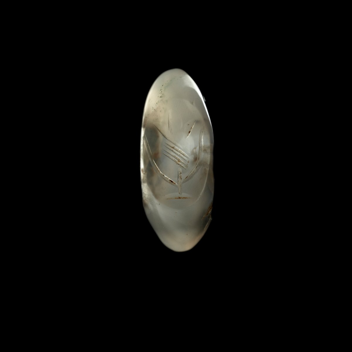 Sassanid Hololithic Signet Ring Made Of Chalcedony. Flower.-photo-2