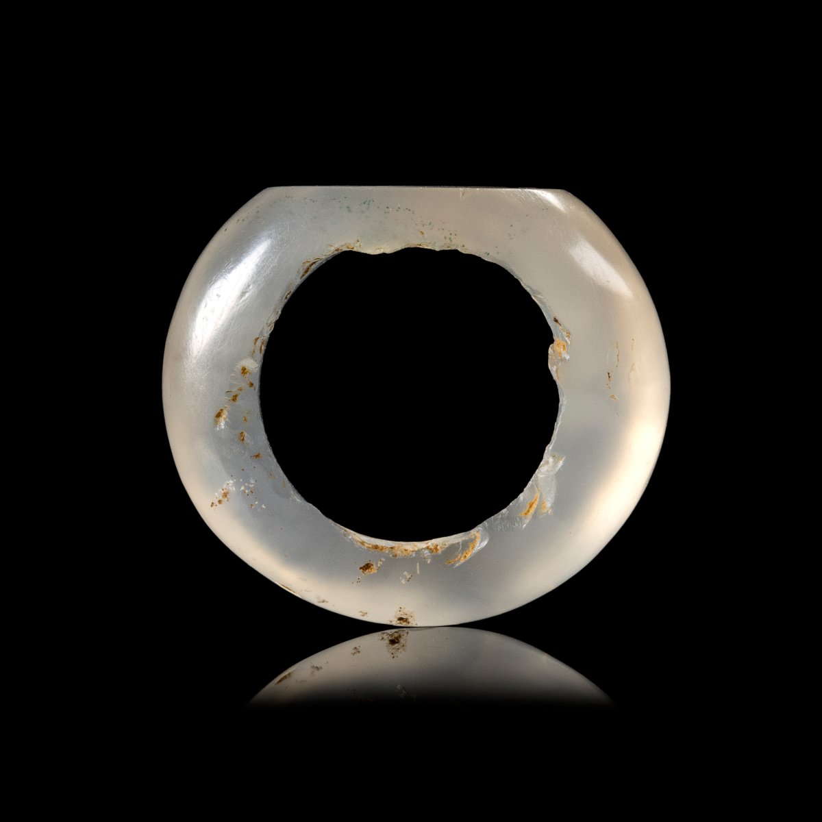 Sassanid Hololithic Signet Ring Made Of Chalcedony. Flower.-photo-4