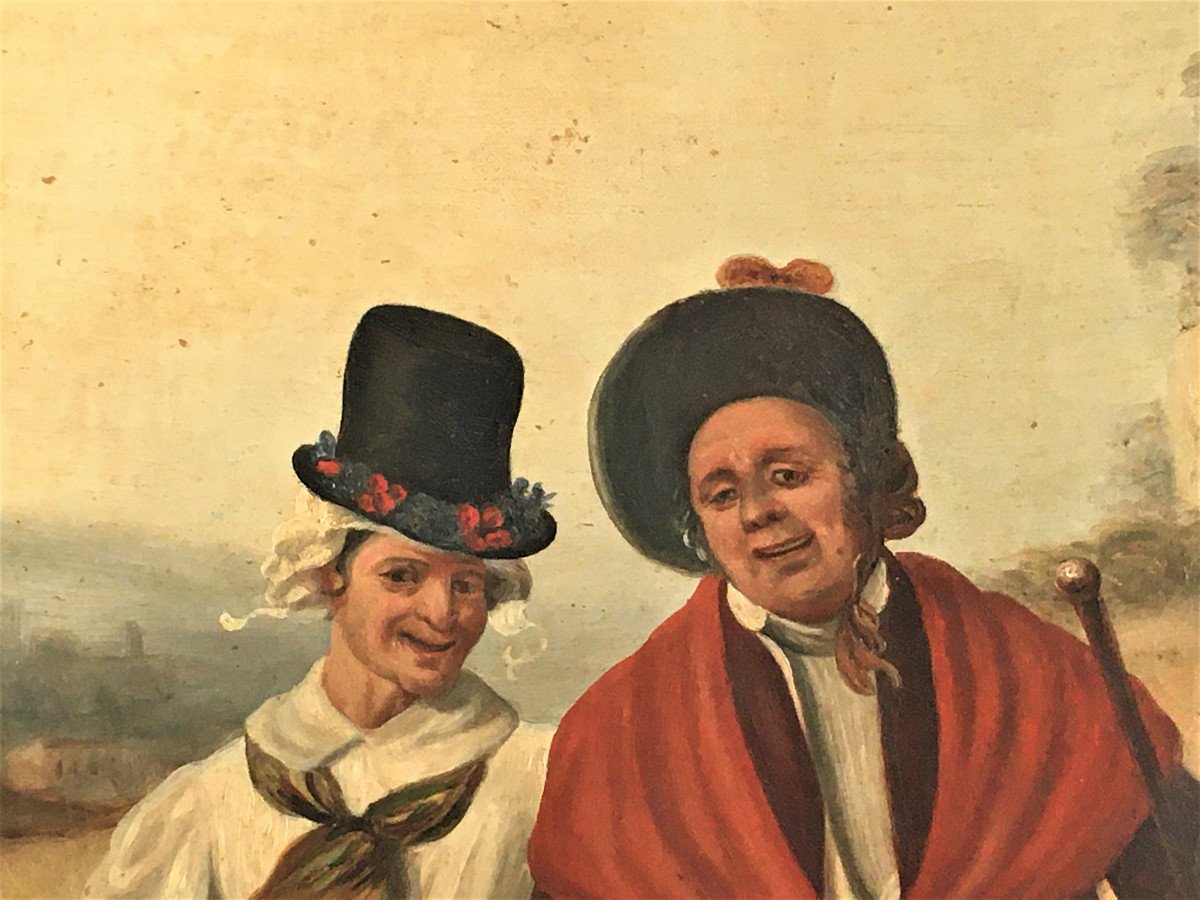 Mariage Gay Vers 1830, Huile Sur Toile-photo-2