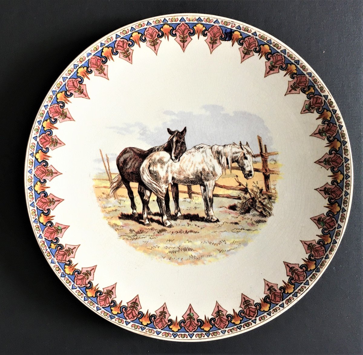 Sarreguemines Six Plates On The Theme Of The Horse-photo-3
