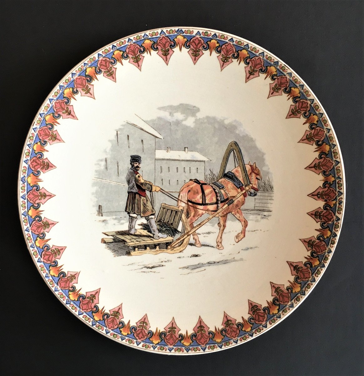 Sarreguemines Six Plates On The Theme Of The Horse-photo-6