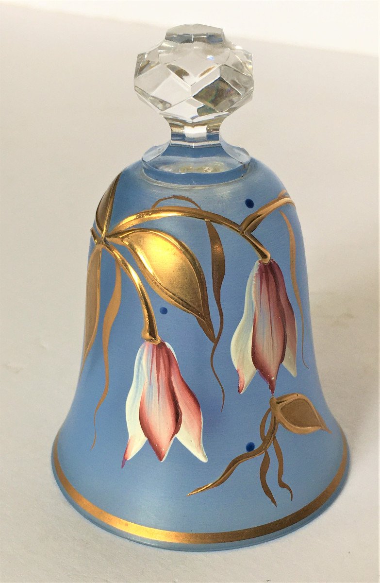 Art Nouveau Enameled Crystal Table Bell