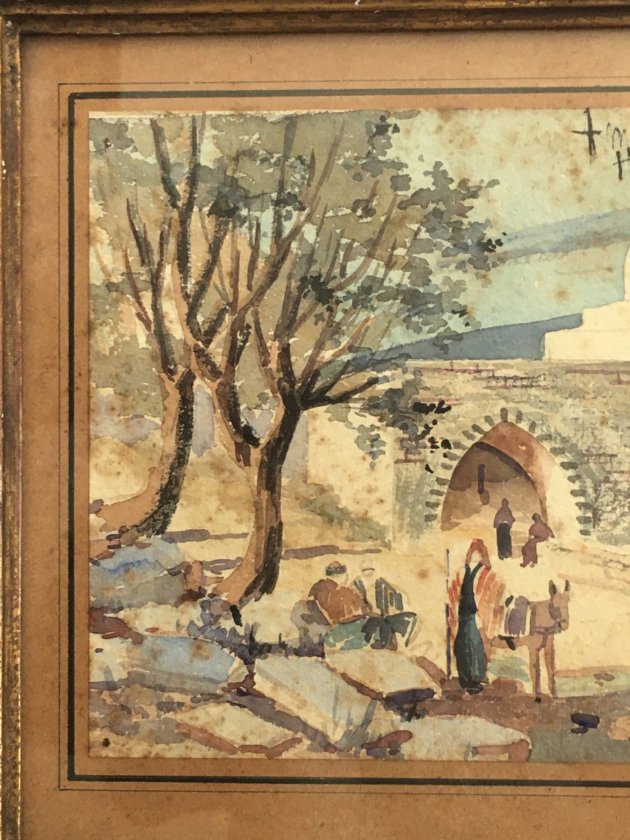 Jerusalem, Tomb Of Rachel, 1921 Watercolor-photo-3