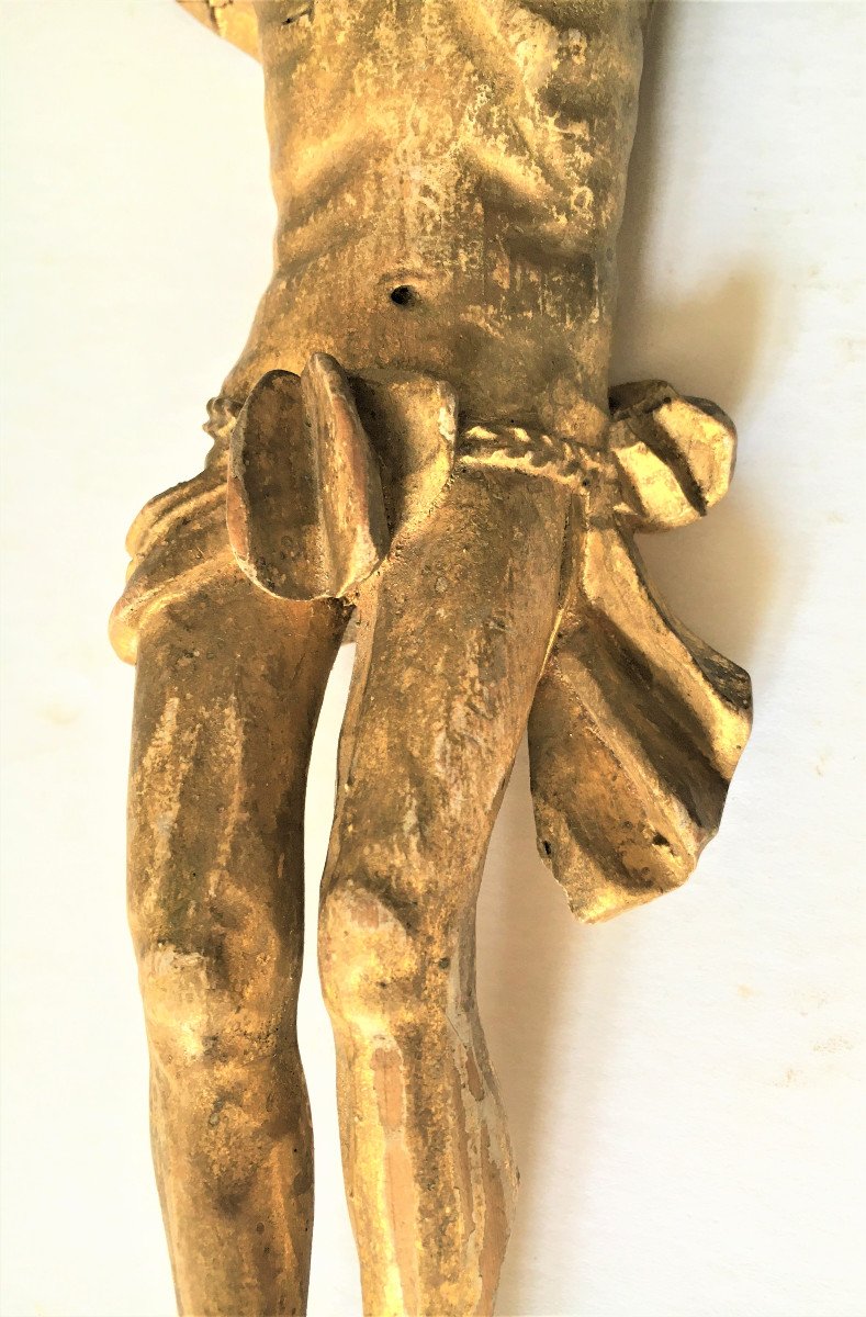 Christ En Bois Doré Du 18ème Siècle-photo-2