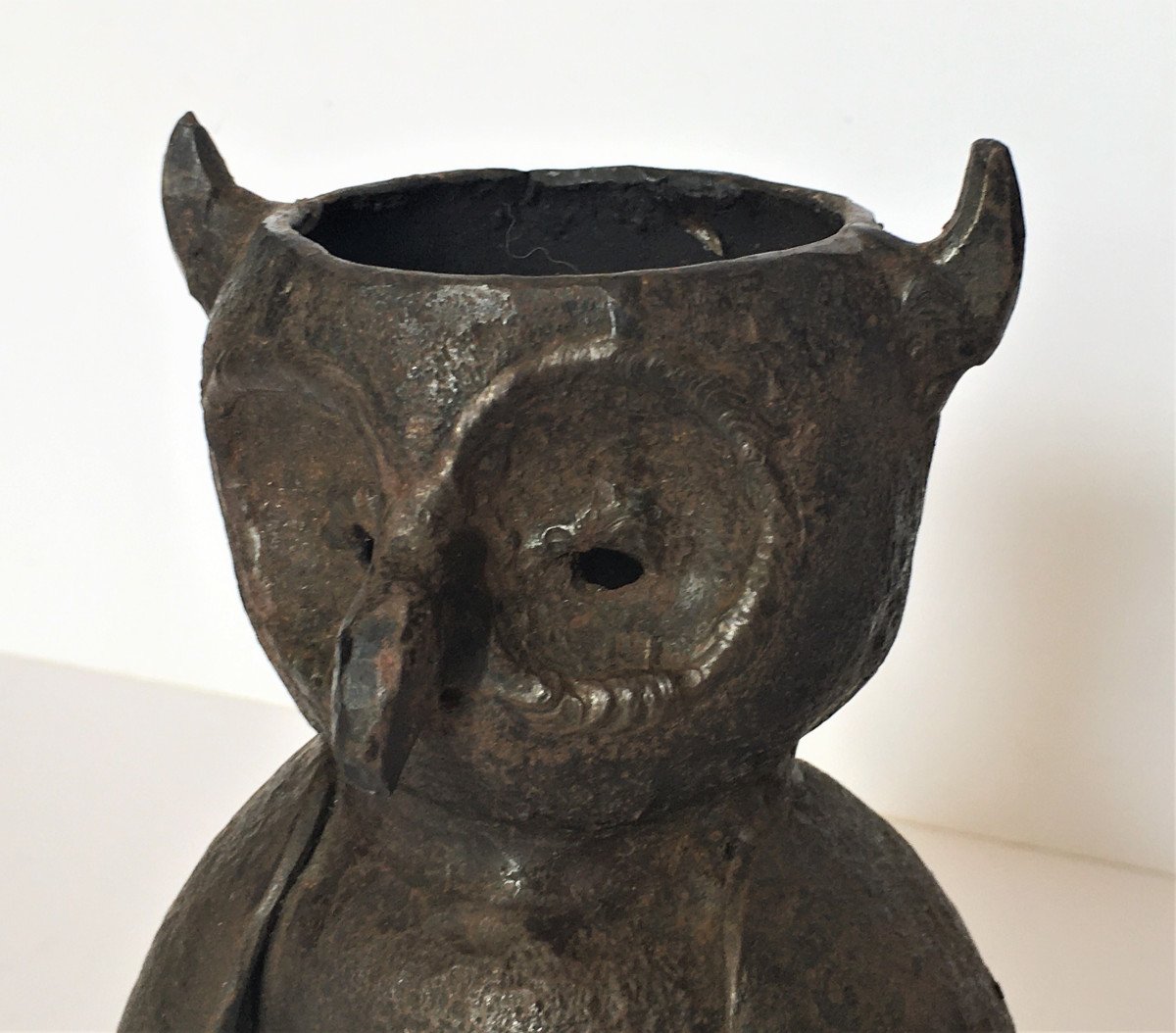 Henri-paul Herry 1928/2018 "the Owl" Iron Sculpture, Breton Sculptor.-photo-4