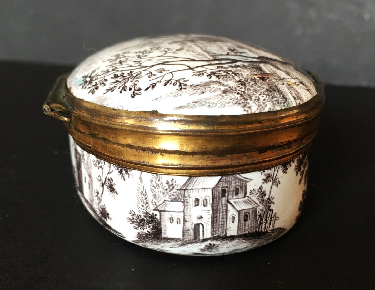 18th Century Box In Painted Enamel On Copper-photo-5