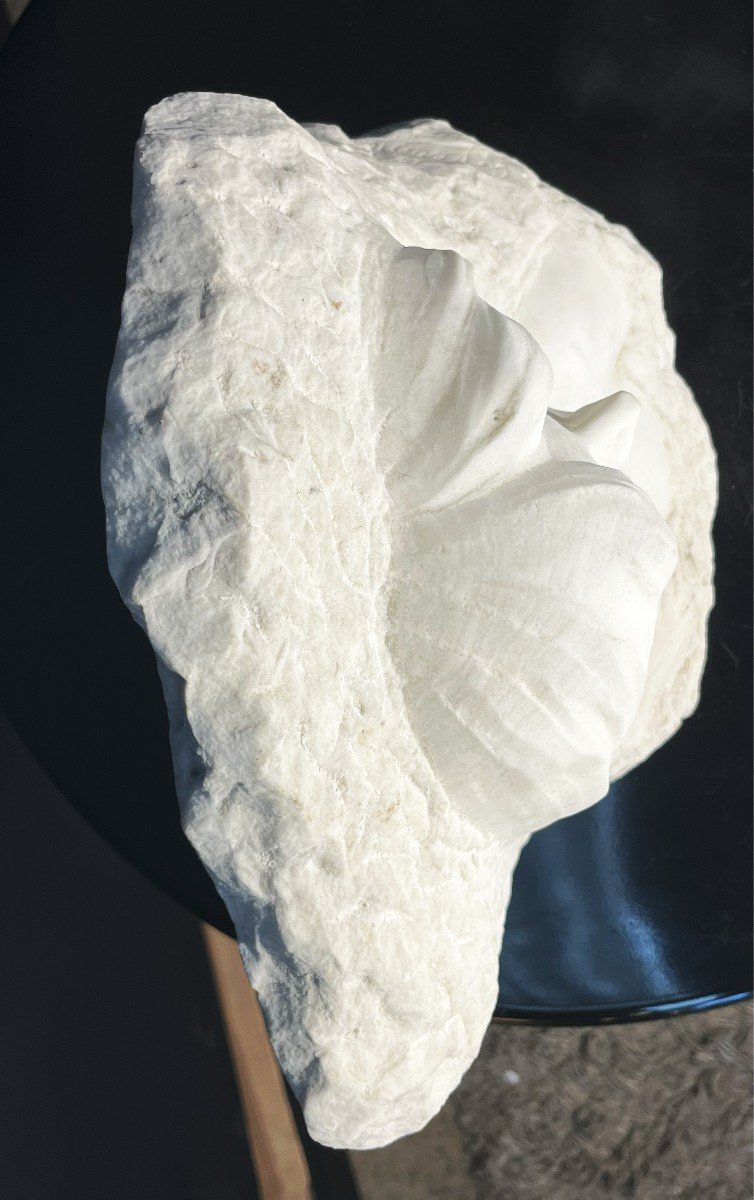 G.vérona Circa 1900 Carrara Marble "portrait Of A Young Girl" Art Nouveau-photo-5