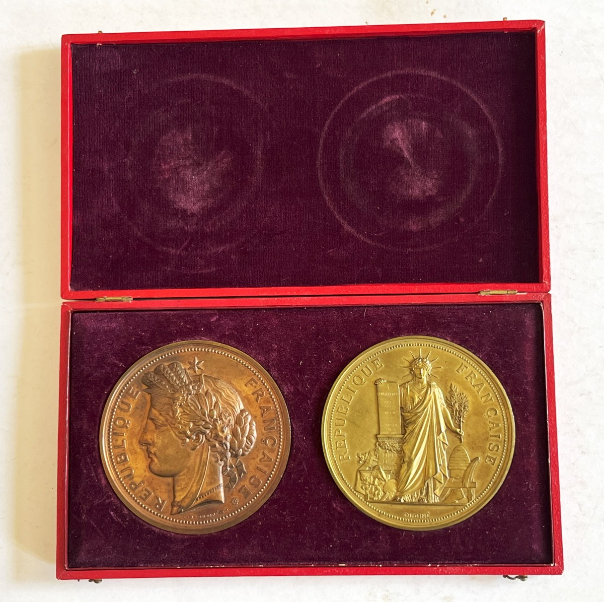National Assembly 1879, Election Of Jules Grévy, Two Large Bronze Medals-photo-3
