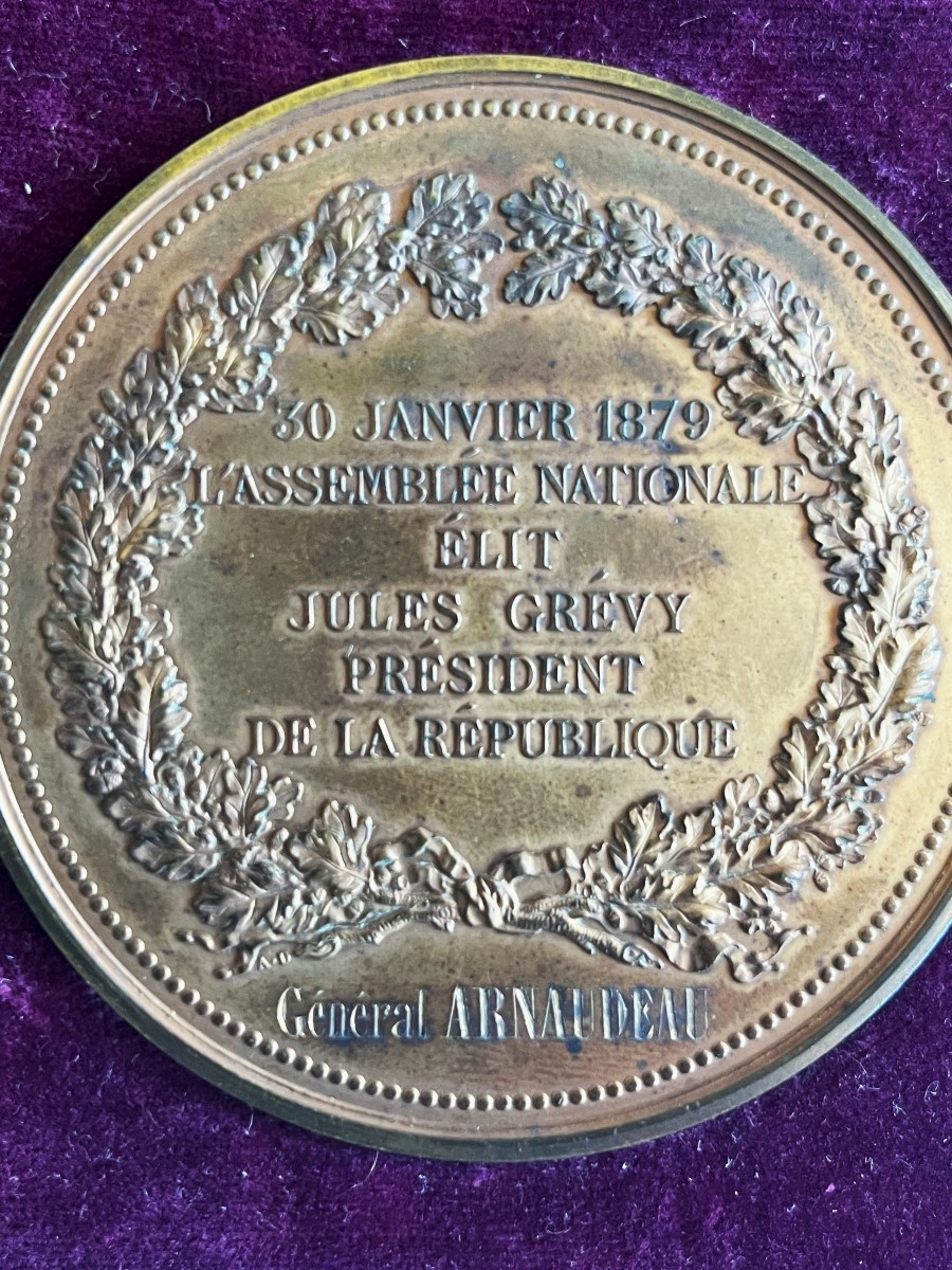 National Assembly 1879, Election Of Jules Grévy, Two Large Bronze Medals-photo-2