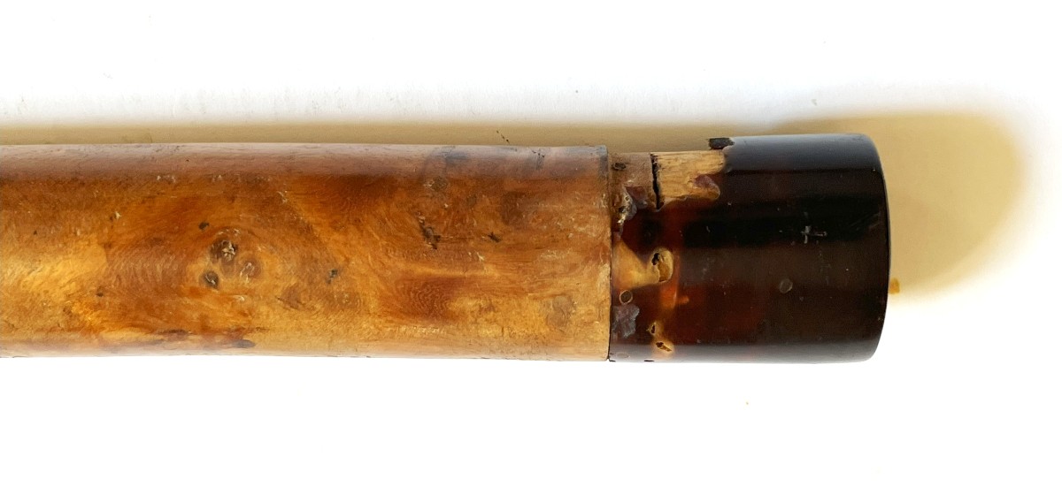 Pipe à Opium En Bois Et écaille, Chine Ou Indochine Du 19ème Siècle-photo-4