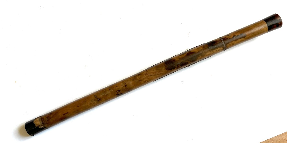 Pipe à Opium En Bois Et écaille, Chine Ou Indochine Du 19ème Siècle-photo-1