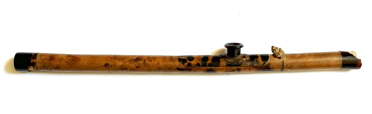 Pipe à Opium En Bois Et écaille, Chine Ou Indochine Du 19ème Siècle
