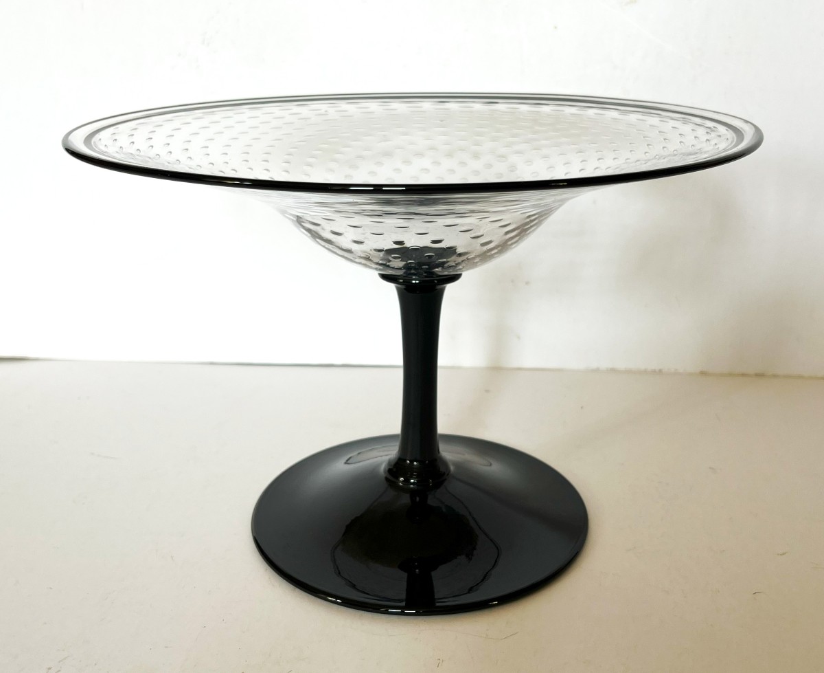 Saint-louis Art-deco Crystal Large Bowl By Paul Nicolas, From Argental