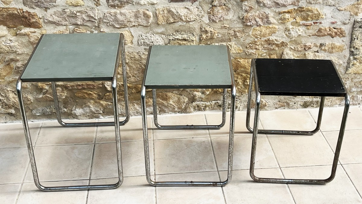 Marcel Breuer Three Tables B9 1925/26 Thonet Editions, Bauhaus Period-photo-2