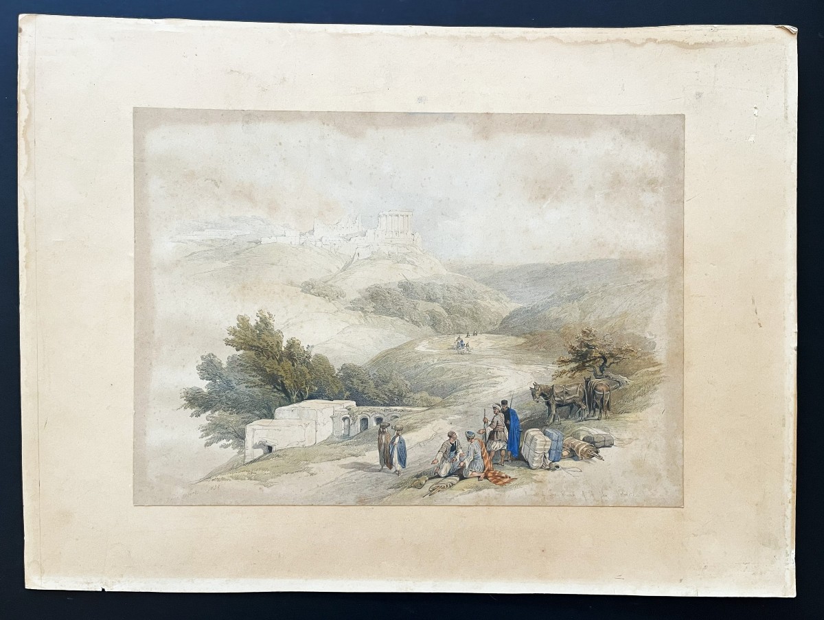 David Roberts 1796/1864 ruines de l'église Saint Jean à Sabaste ou Sabastya 1839  estampe, -photo-2