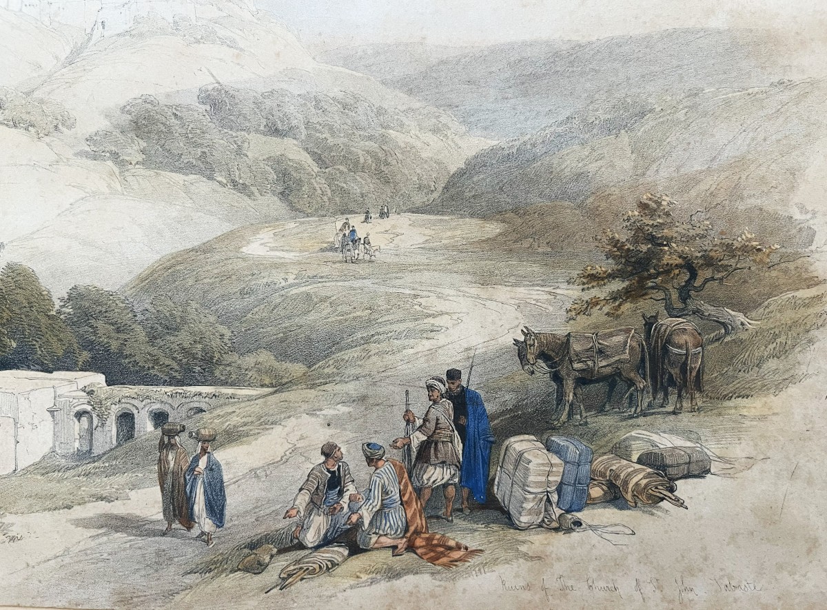 David Roberts 1796/1864 ruines de l'église Saint Jean à Sabaste ou Sabastya 1839  estampe, -photo-3
