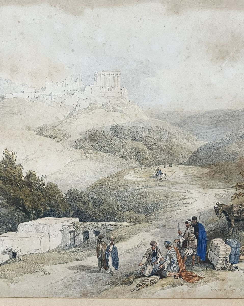 David Roberts 1796/1864 ruines de l'église Saint Jean à Sabaste ou Sabastya 1839  estampe, -photo-3