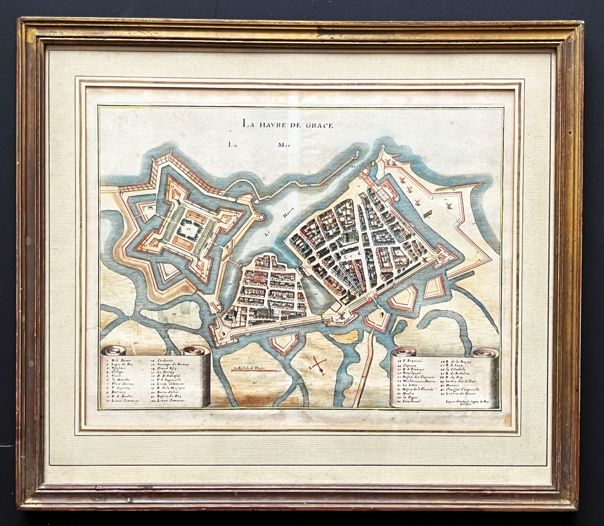La Havre de Grace (Le Hâvre) estampe par Jacques Gomboust vers 1650-photo-2