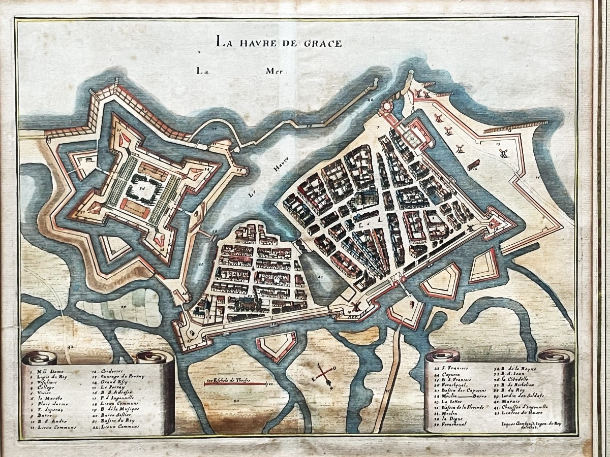 La Havre de Grace (Le Hâvre) estampe par Jacques Gomboust vers 1650-photo-6