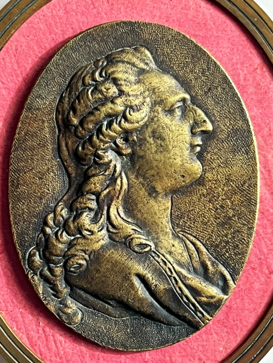 Louis XVI médaillon en bronze du 18ème siècle-photo-2