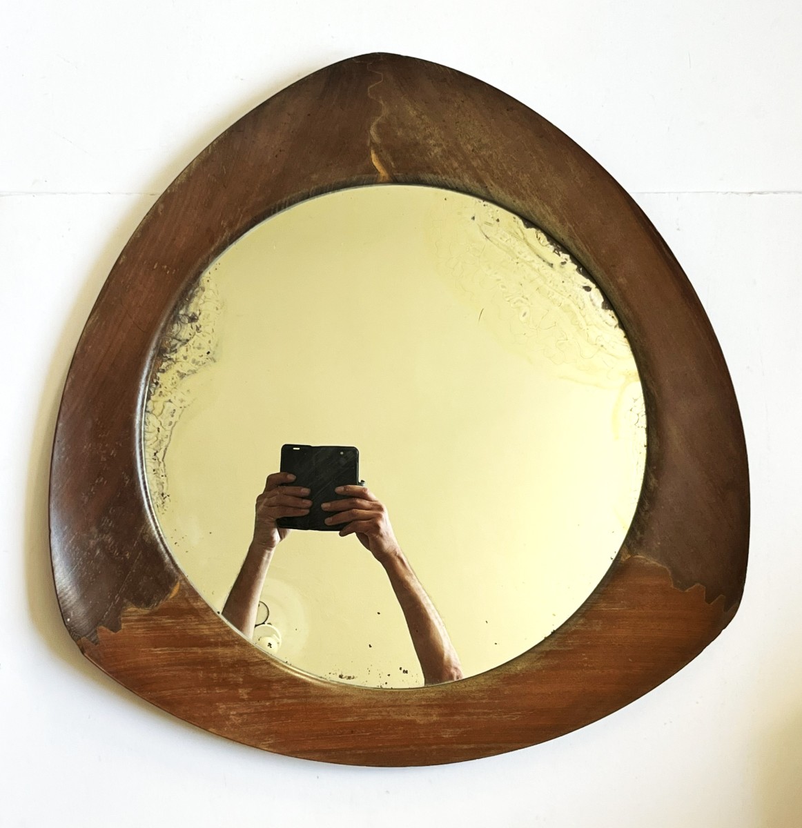 Campo And Graffi For Home Circa 1958, Teak Mirror, Signed, Italian Design-photo-1