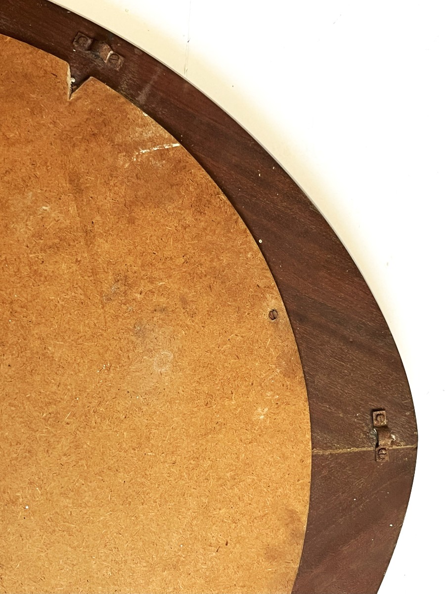 Campo And Graffi For Home Circa 1958, Teak Mirror, Signed, Italian Design-photo-3