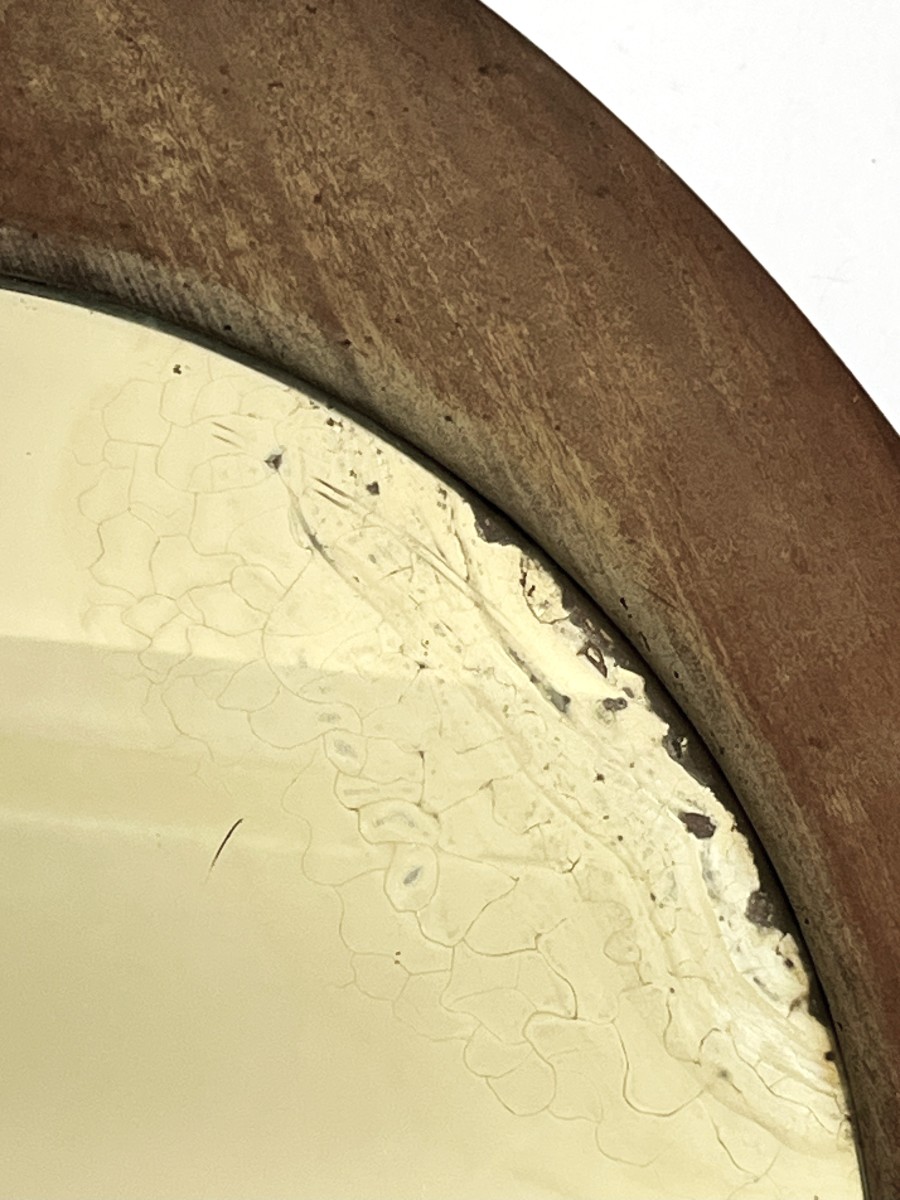 Campo And Graffi For Home Circa 1958, Teak Mirror, Signed, Italian Design-photo-5