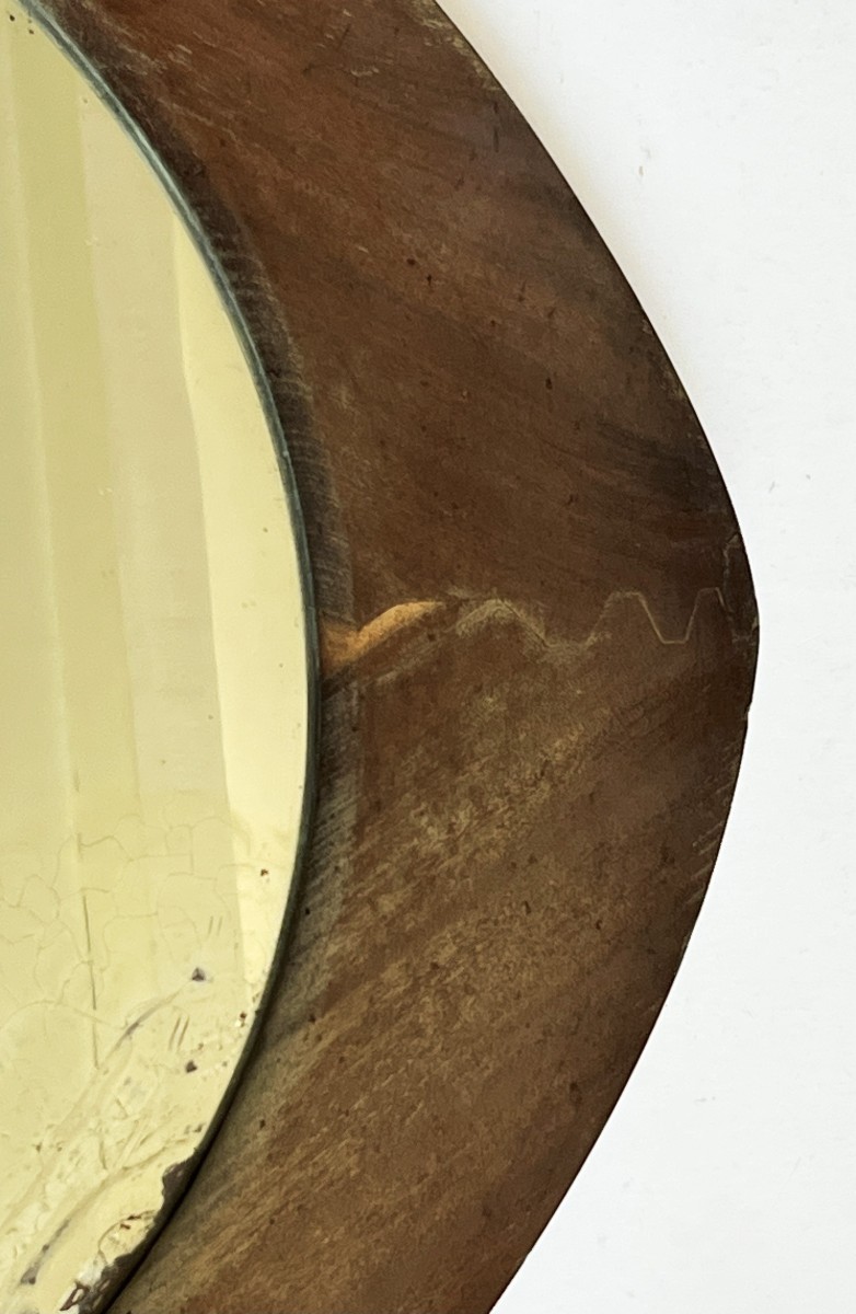 Campo And Graffi For Home Circa 1958, Teak Mirror, Signed, Italian Design-photo-8