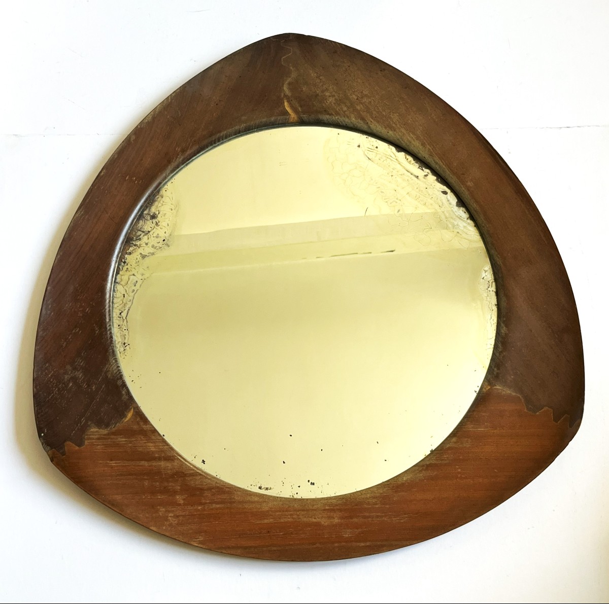 Campo And Graffi For Home Circa 1958, Teak Mirror, Signed, Italian Design