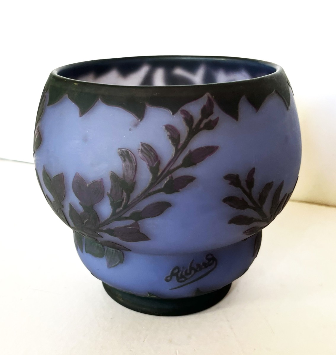 Richard, Art Nouveau Vase In Acid-etched Multi-layer Glass-photo-6